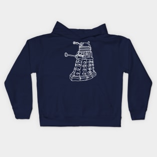 Bad Line Art Dalek in White Kids Hoodie